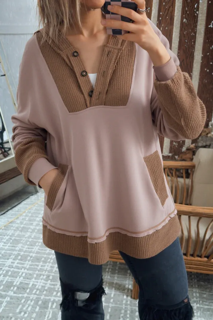 Oversize Waffle Casual Hoodie
