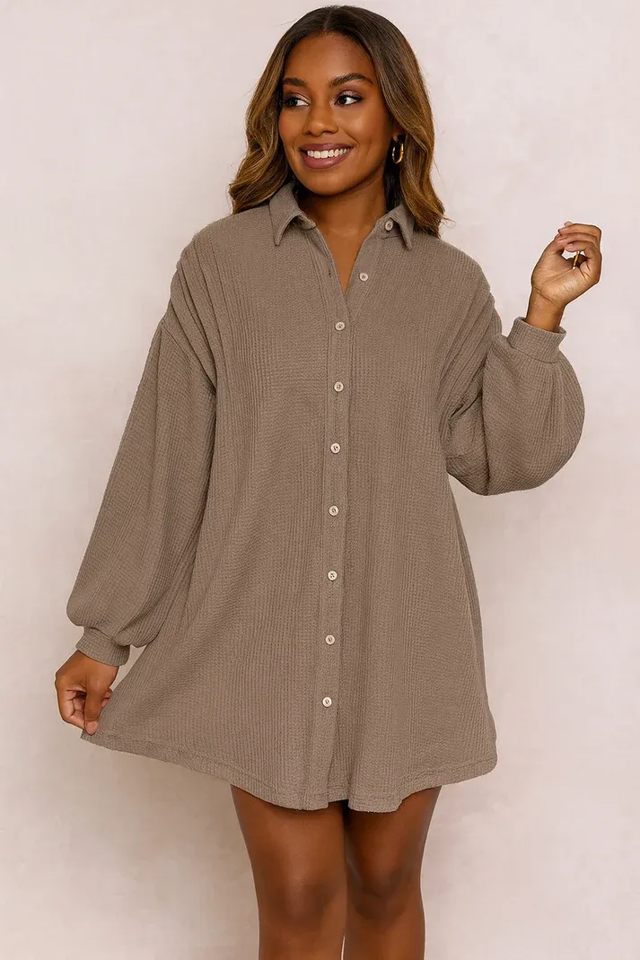 Waffle Knit Tunic Dress