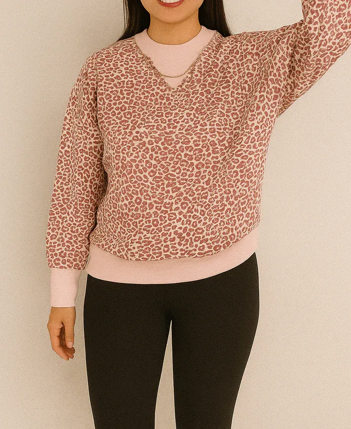 Pink Leopard Sweatshirt