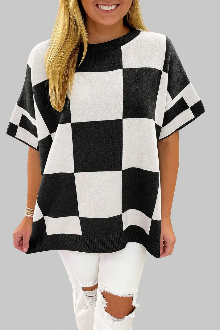 Checkered Loose Sweater