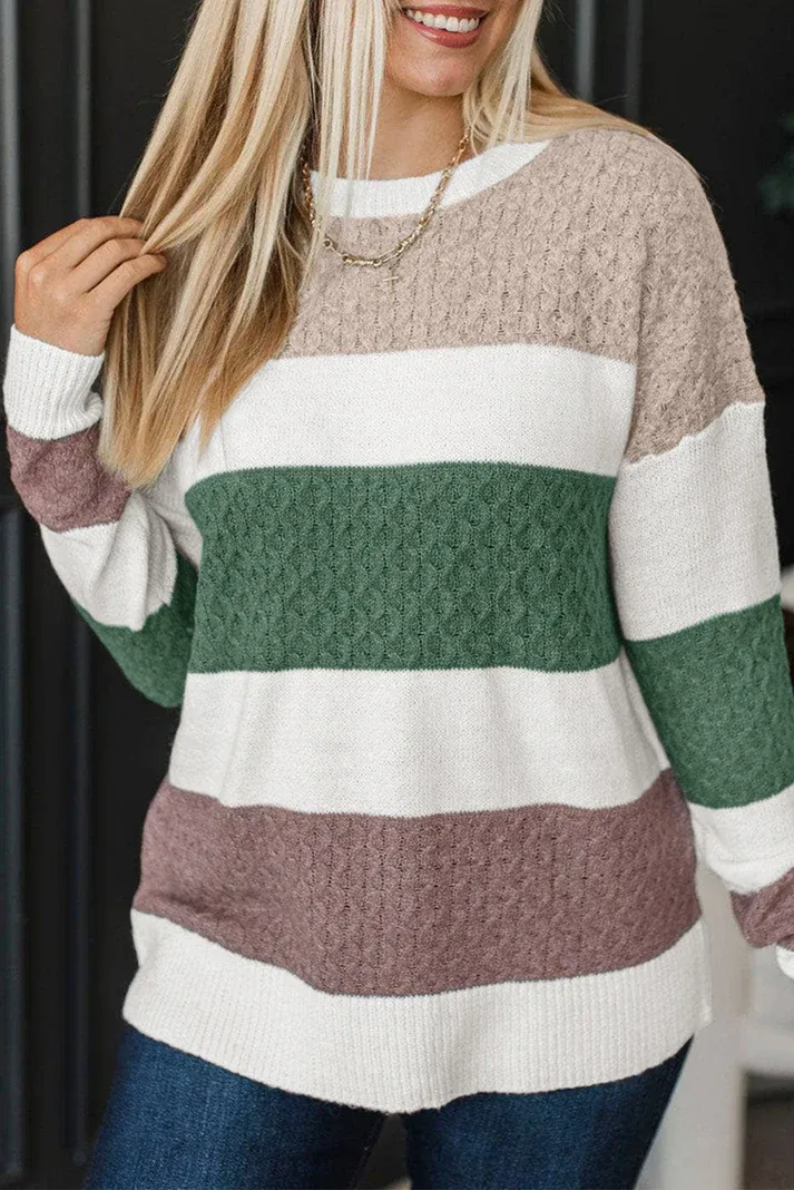 Mixed Texture Loose Sweater