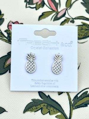 Silver Pineapple Studs