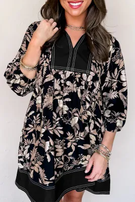 Black Floral Mini Dress