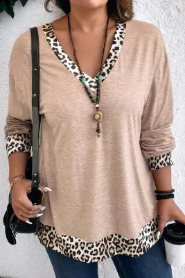 Leopard Trim Top