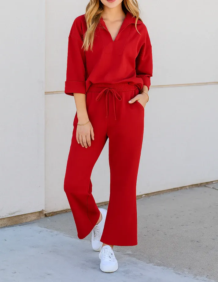 Red Polo Drawstring Set