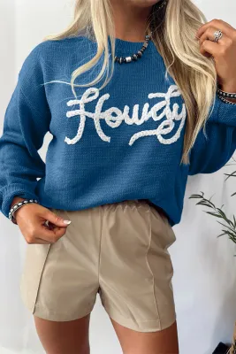 Howdy Embroidered Western Sweater