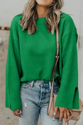 Green Textured Sweater