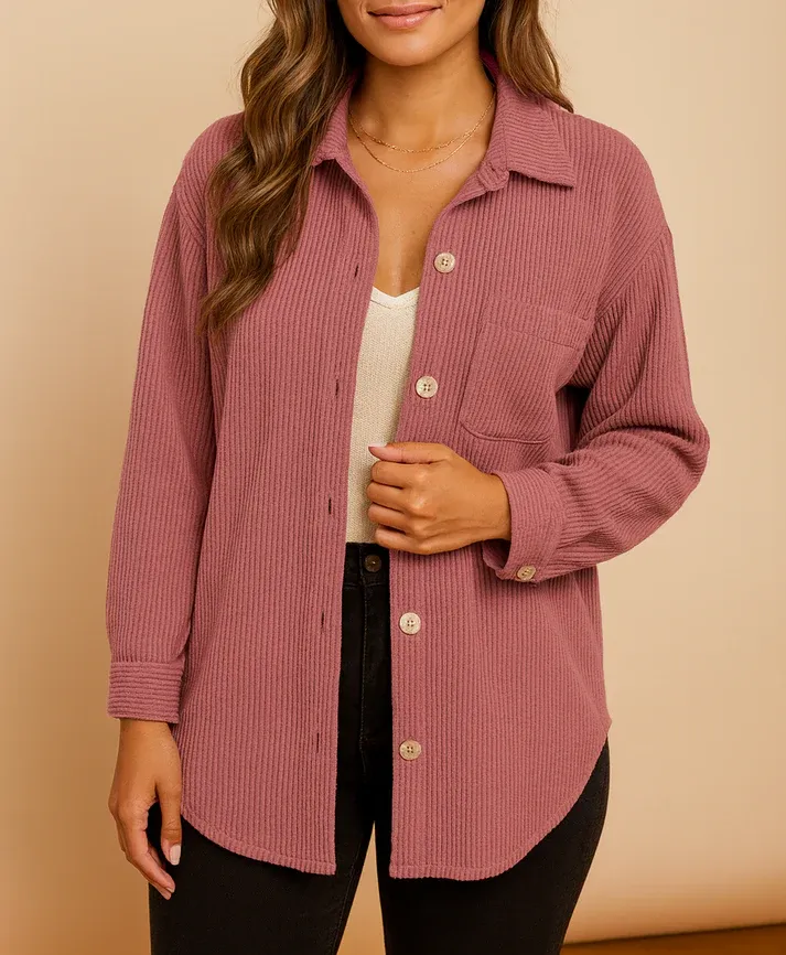 Ribbed Cording Shacket