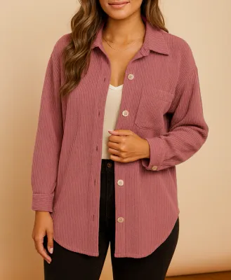 Ribbed Cording Shacket