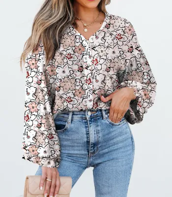 Floral Frilled Button Shirt