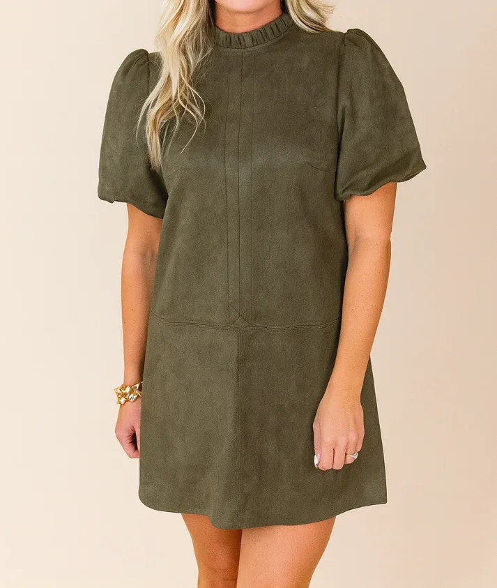 Green Frilled Mini Dress