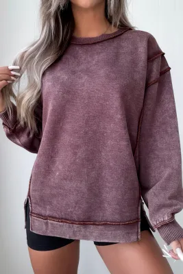 Mineral Wash Side Slit Sweatshirt