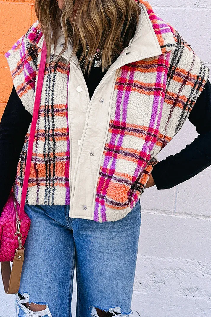 Plaid Sherpa Vest