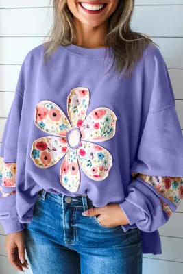 Floral Applique Baggy Top