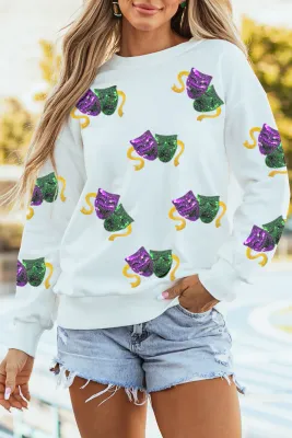 Sequin Mardi Gras Sweatshirt