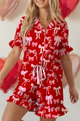 Red Bow Print PJs