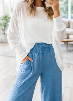 White Semi Sheer Blouse