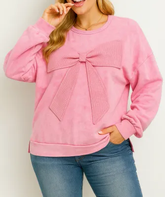 Bowknot Mineral Wash Sweatshirt
