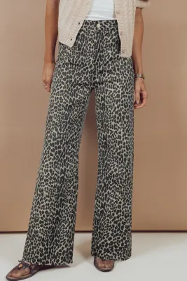 Black Leopard Pants