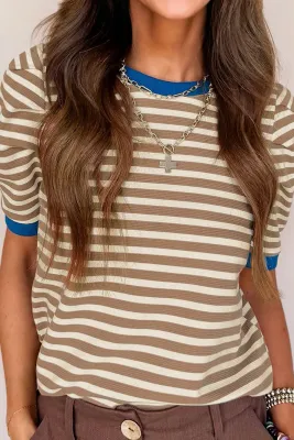 Brown Stripe Top