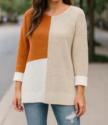 Color Block Knit Sweater