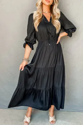 Black Tiered Maxi Dress