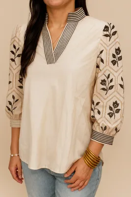 Floral Sleeve Blouse