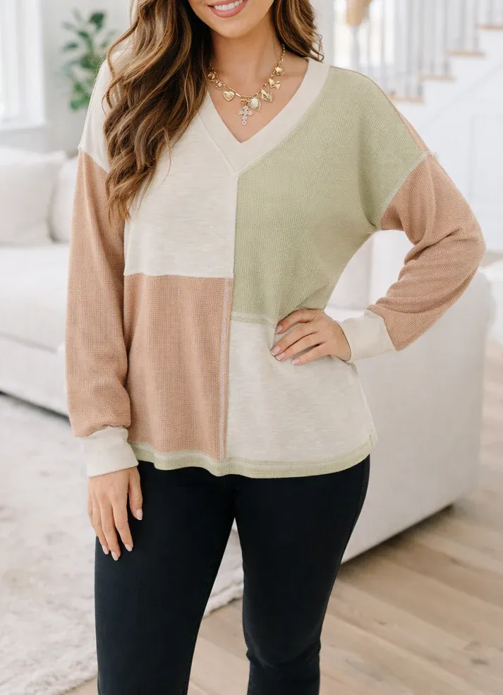 Green Mix Texture Top