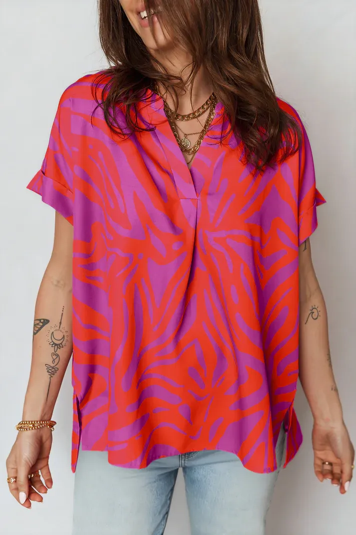 Abstract Split Blouse