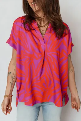 Abstract Split Blouse
