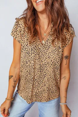 Cheetah Frilled Blouse