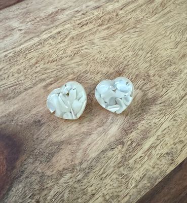 Resin Heart Stud Earrings