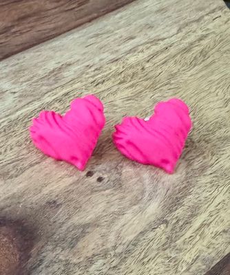 Polymer Clay Heart Studs