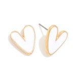 Enamel Heart Stud Earrings