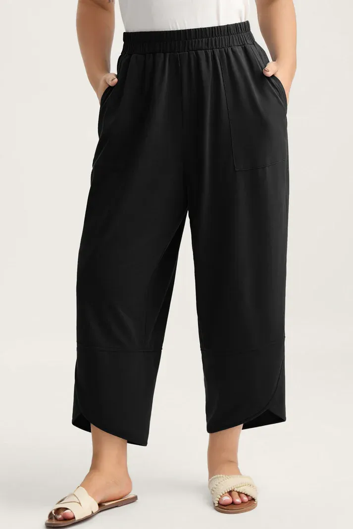 Black Elastic Pants