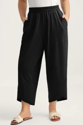 Black Elastic Pants