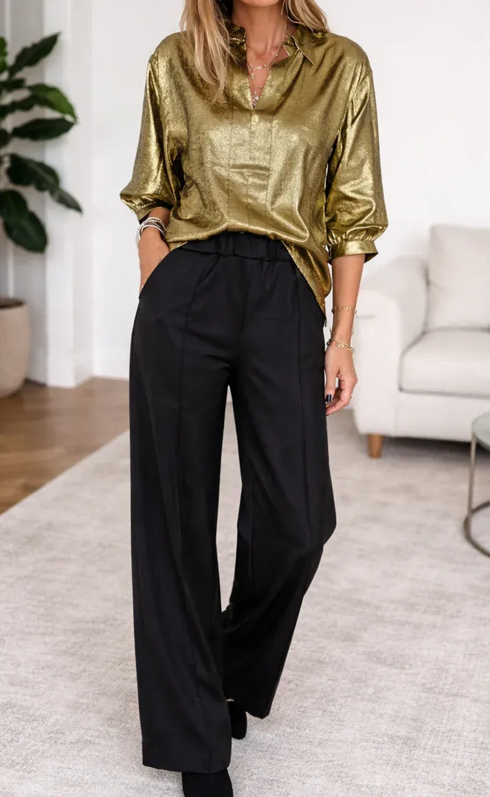 Gold Metallic Blouse
