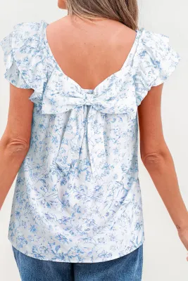 Floral Bow Back Blouse