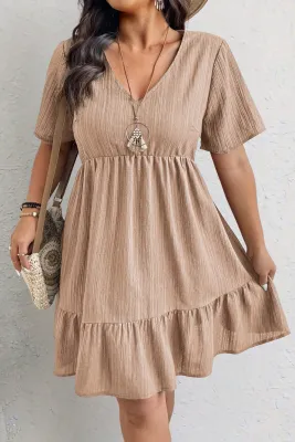 Khaki Textured Dress