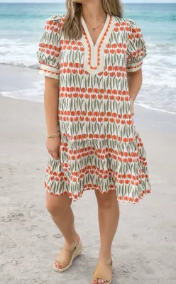 White Floral Mini Dress