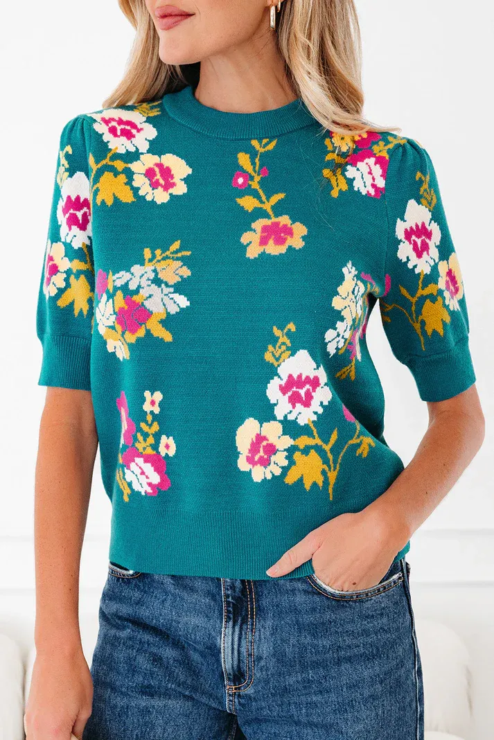 Flower Knitted Shirt