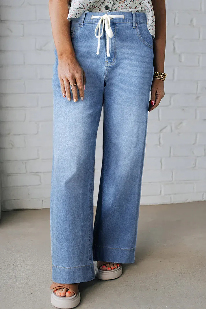 Acid Wash Lace Jeans