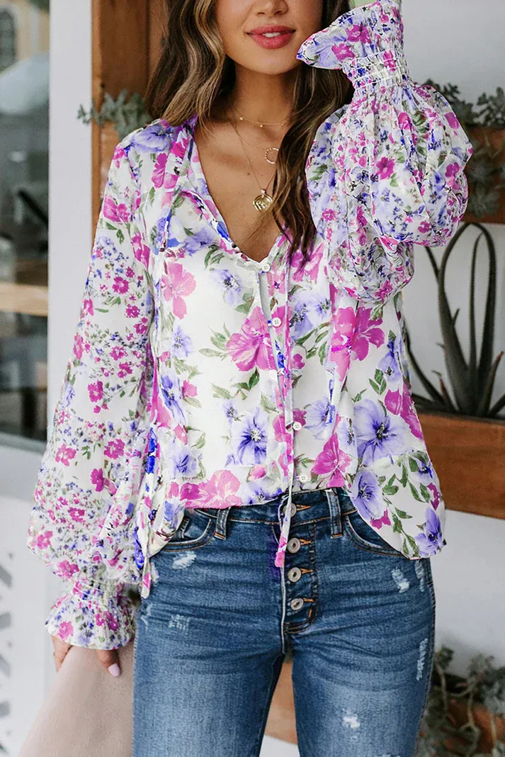 Floral Smocked Blouse