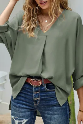 Green V Neck Shirt