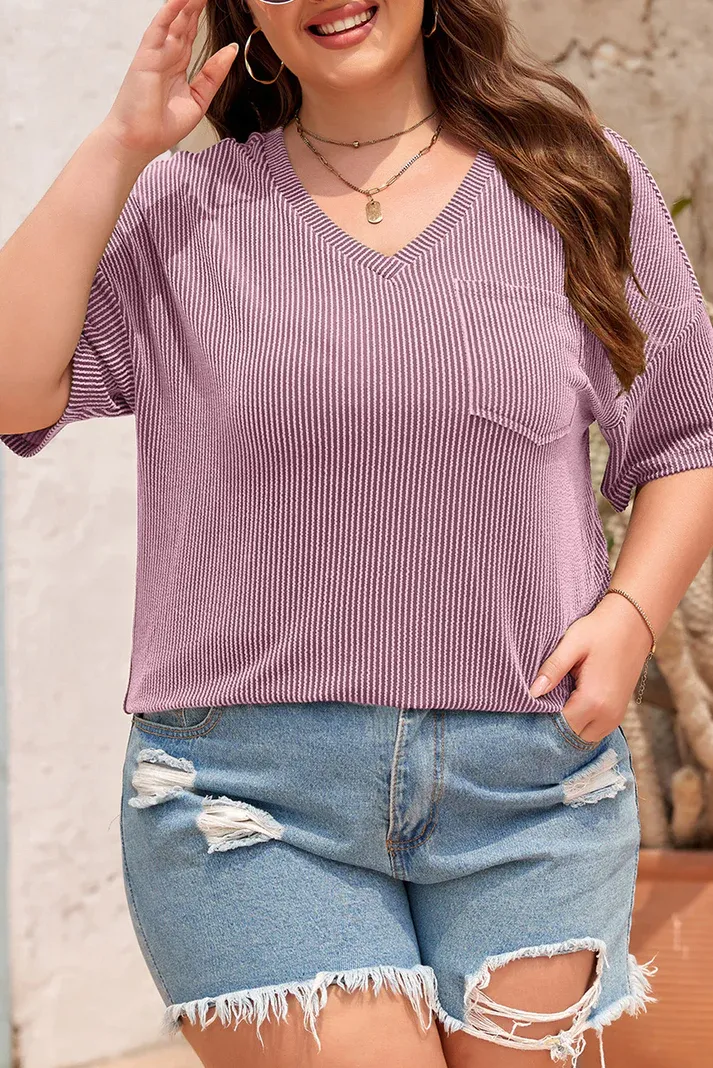 Textured V Neck Shirt