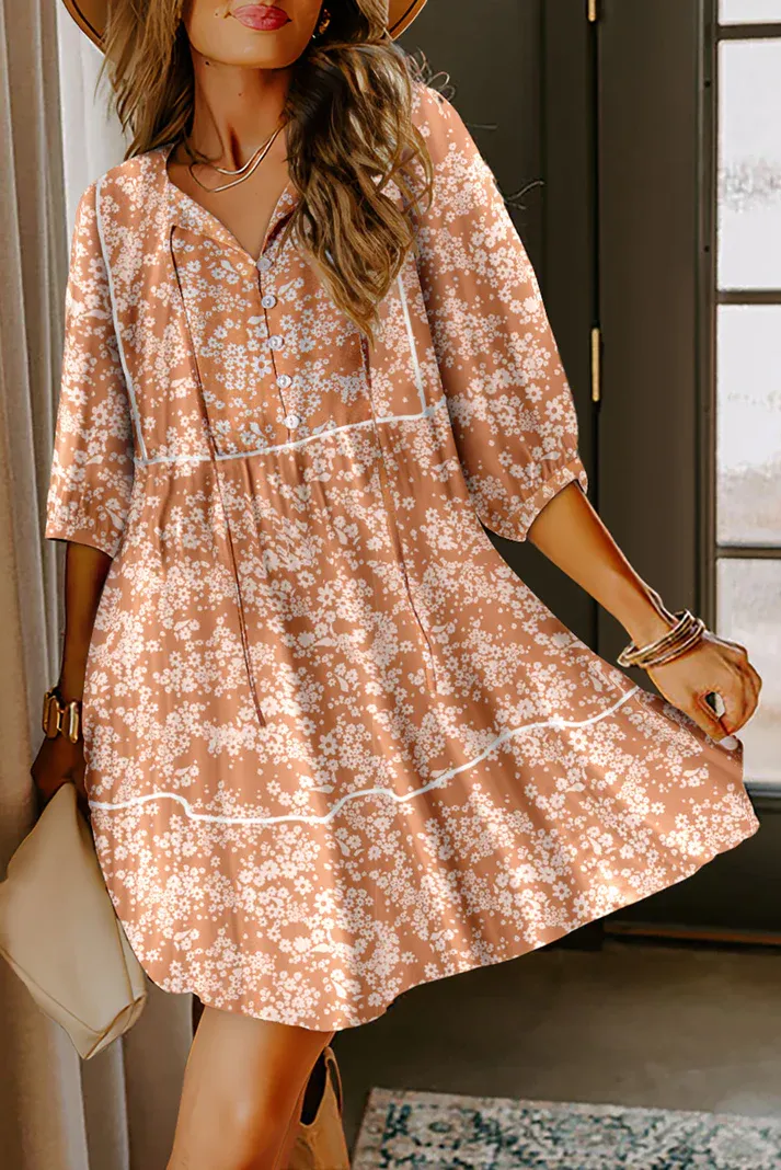 Floral Trim Dress
