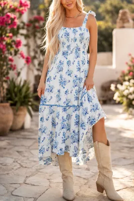 Blue Floral Maxi Dress