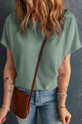 Mist Green Waffle Knit Top