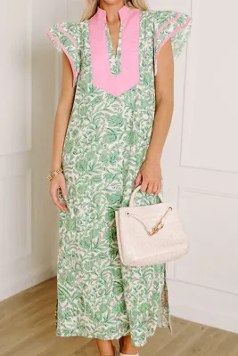 Green Floral Patchwork Dress