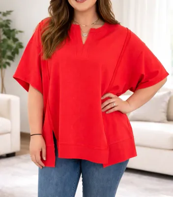 Red Seam Detail Top
